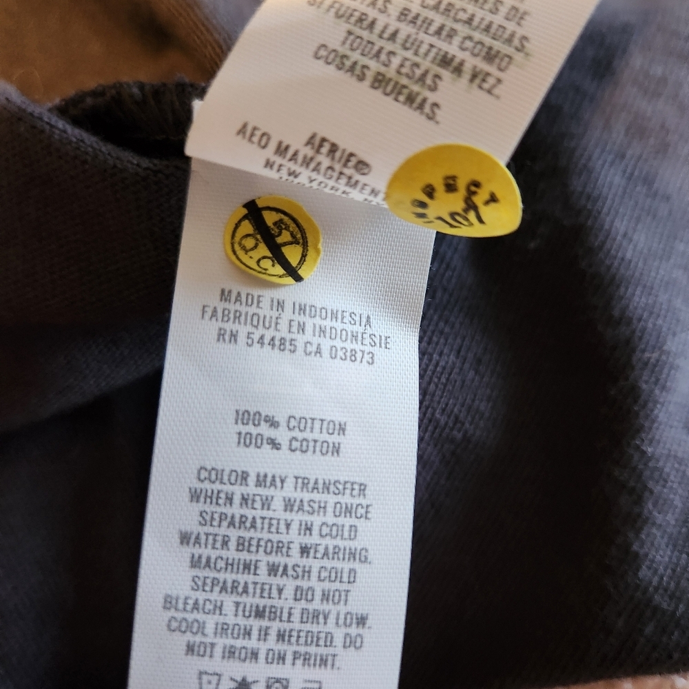 Aerie Cotton Henley Long Sleeve Shirt Large - NWT - Smoked Gray - Picture 10 of 10